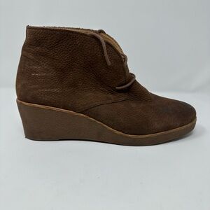 Lucky Brand Shylow Lace Up Wedge Ankle Boots  Brown Women’s Size 7.5